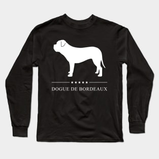 Dogue de Bordeaux Dog White Silhouette Long Sleeve T-Shirt